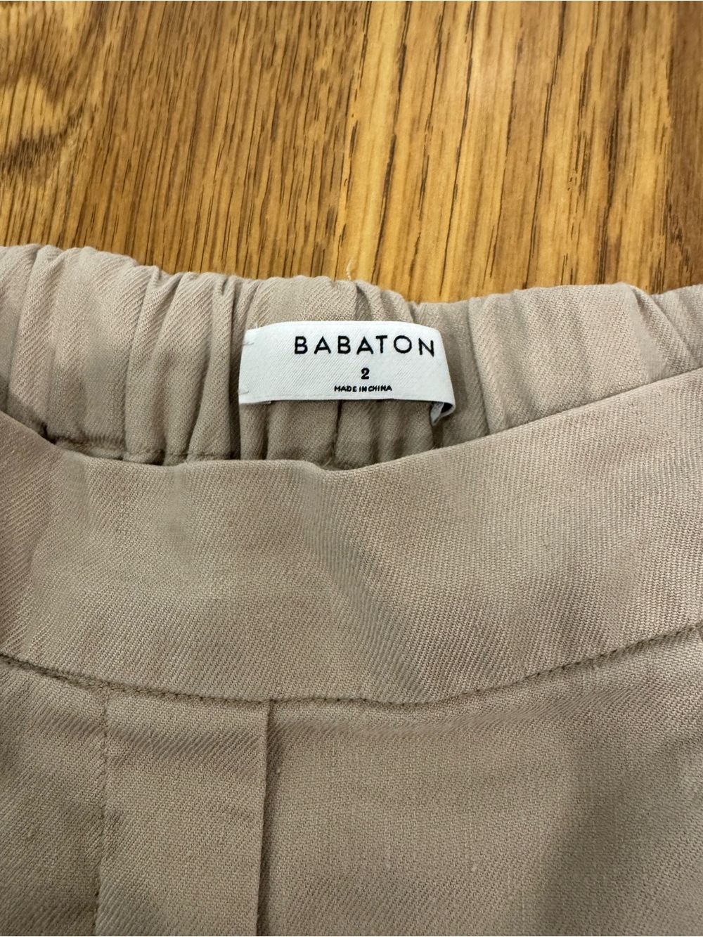 Babaton Neutral Tan Elastic-Waist trousers